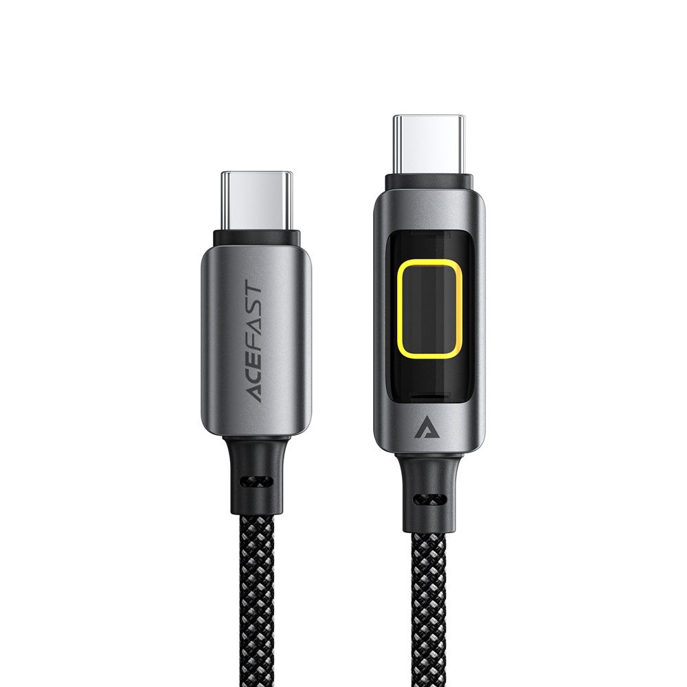 Acefast - Data Cable (C21-03) - Fast Charge, Type-C to Type-C, 60W, 3A, Colorful Gradient Lighting Effect, 1.2m - Black