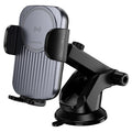 Borofone - Car Holder with Wireless Charging Leading (BH222) - for Dashboard/Windshield, Secure Grip, 15W - Black Metal 