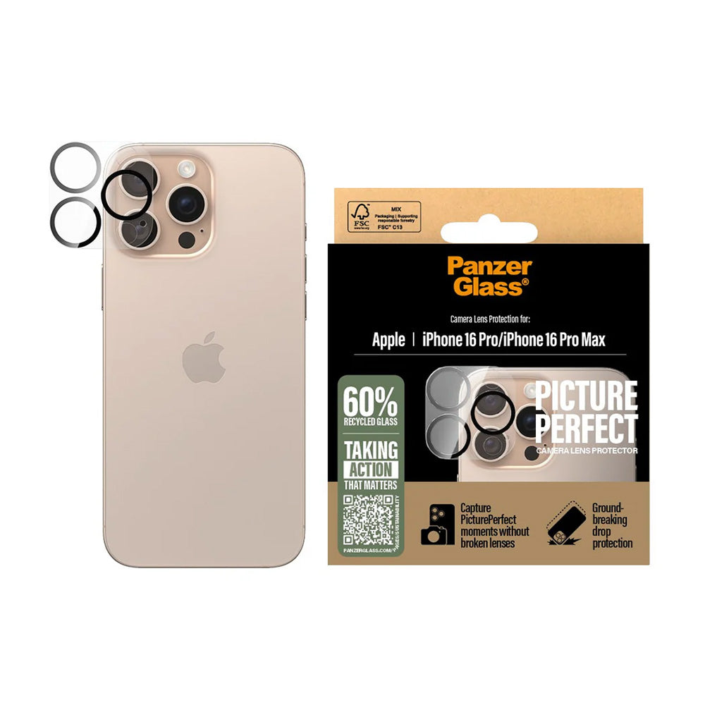PanzerGlass® - PicturePerfect Camera Lens Protector - iPhone 16 Pro / iPhone 16 Pro Max - Transparent
