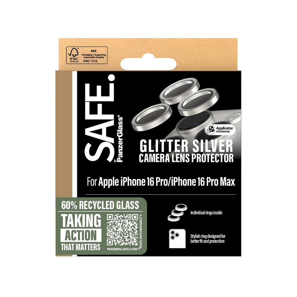 PanzerGlass® - SAFE. Camera Lens Protector - iPhone 16 Pro / iPhone 16 Pro Max - Glitter Silver