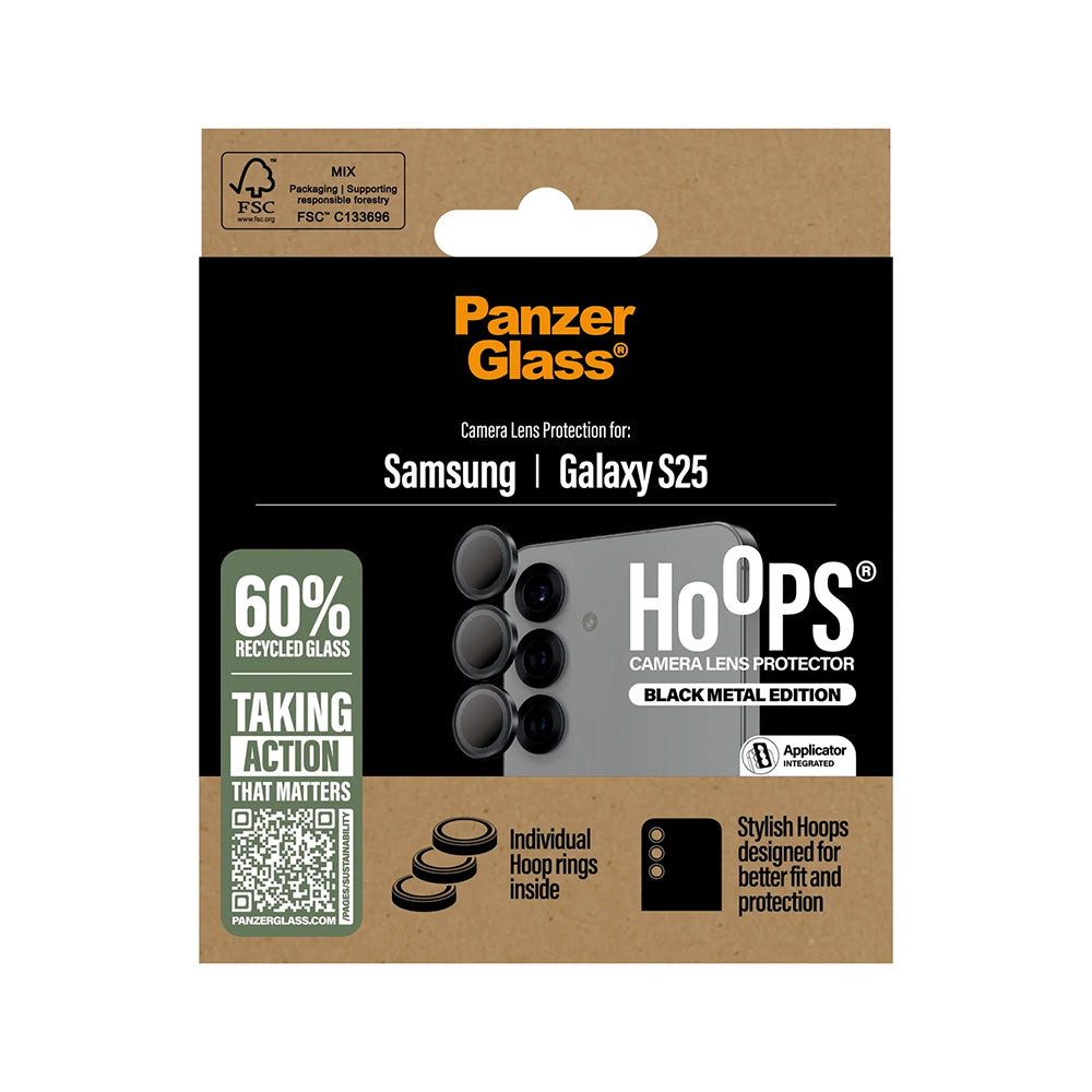 PanzerGlass® - Hoops® Camera Lens Protector - Samsung Galaxy S25 - Black