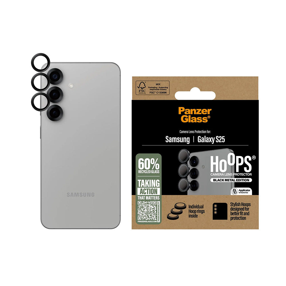 PanzerGlass® - Hoops® Camera Lens Protector - Samsung Galaxy S25 - Black