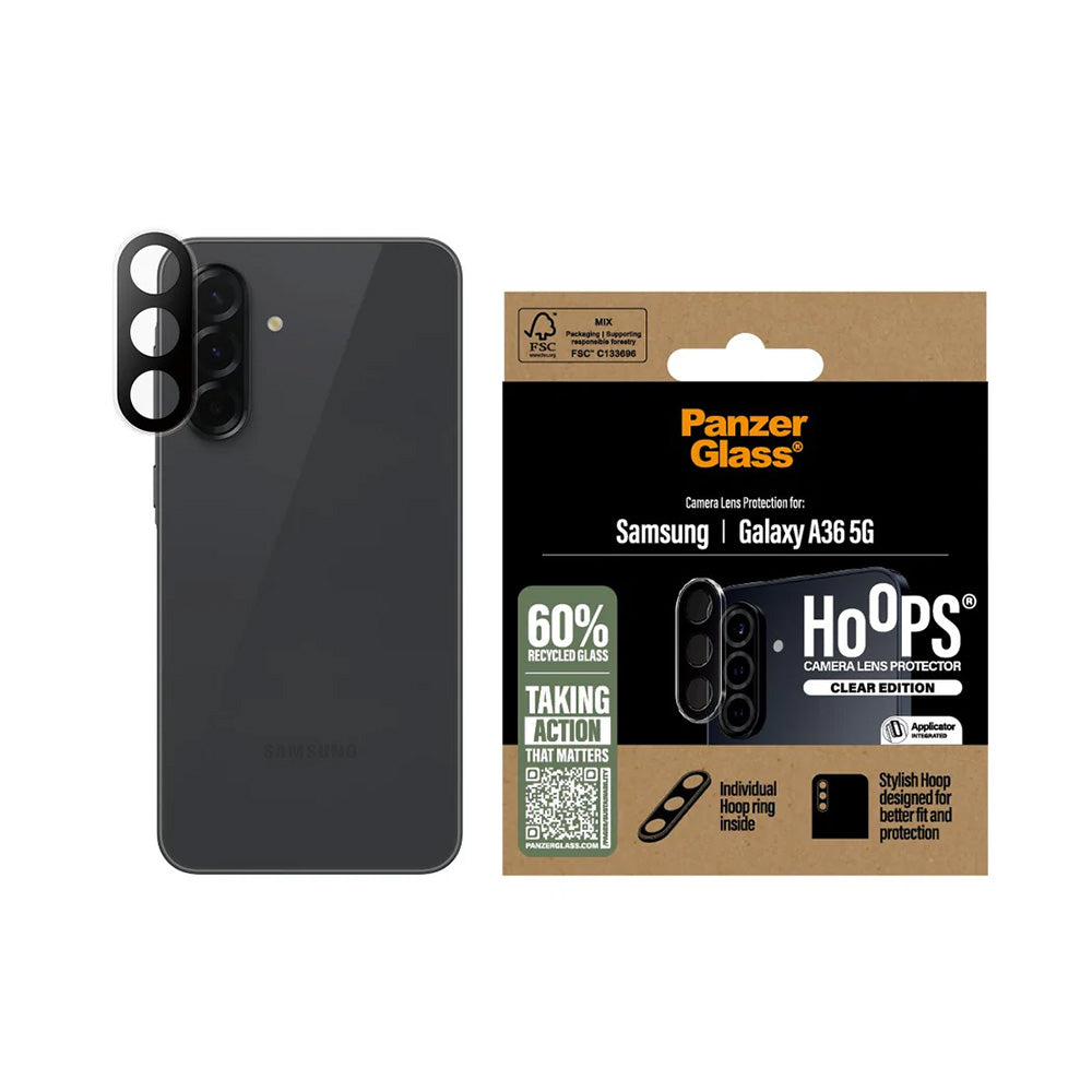 PanzerGlass® - Hoops® Camera Lens Protector - Samsung Galaxy A36 5G - Transparent