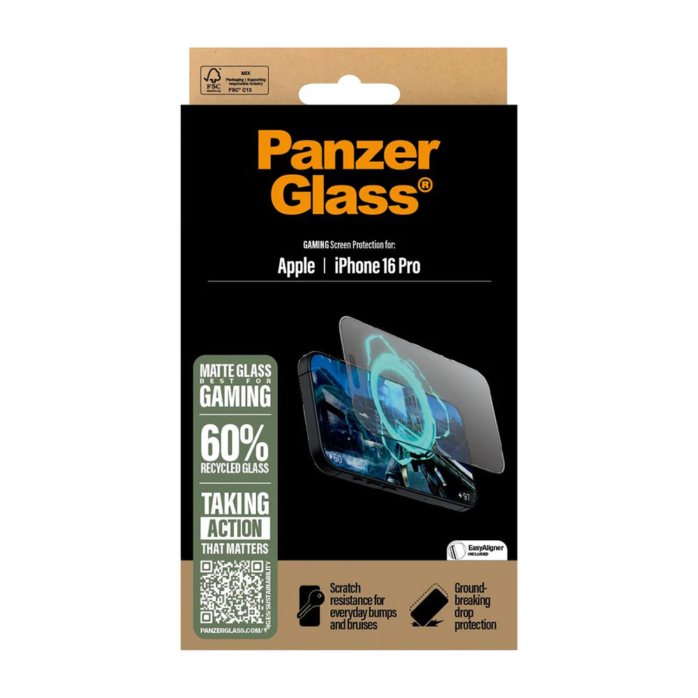 PanzerGlass® - Ultra-Wide Fit Gaming Screen Protector - iPhone 16 Pro - Matte Black