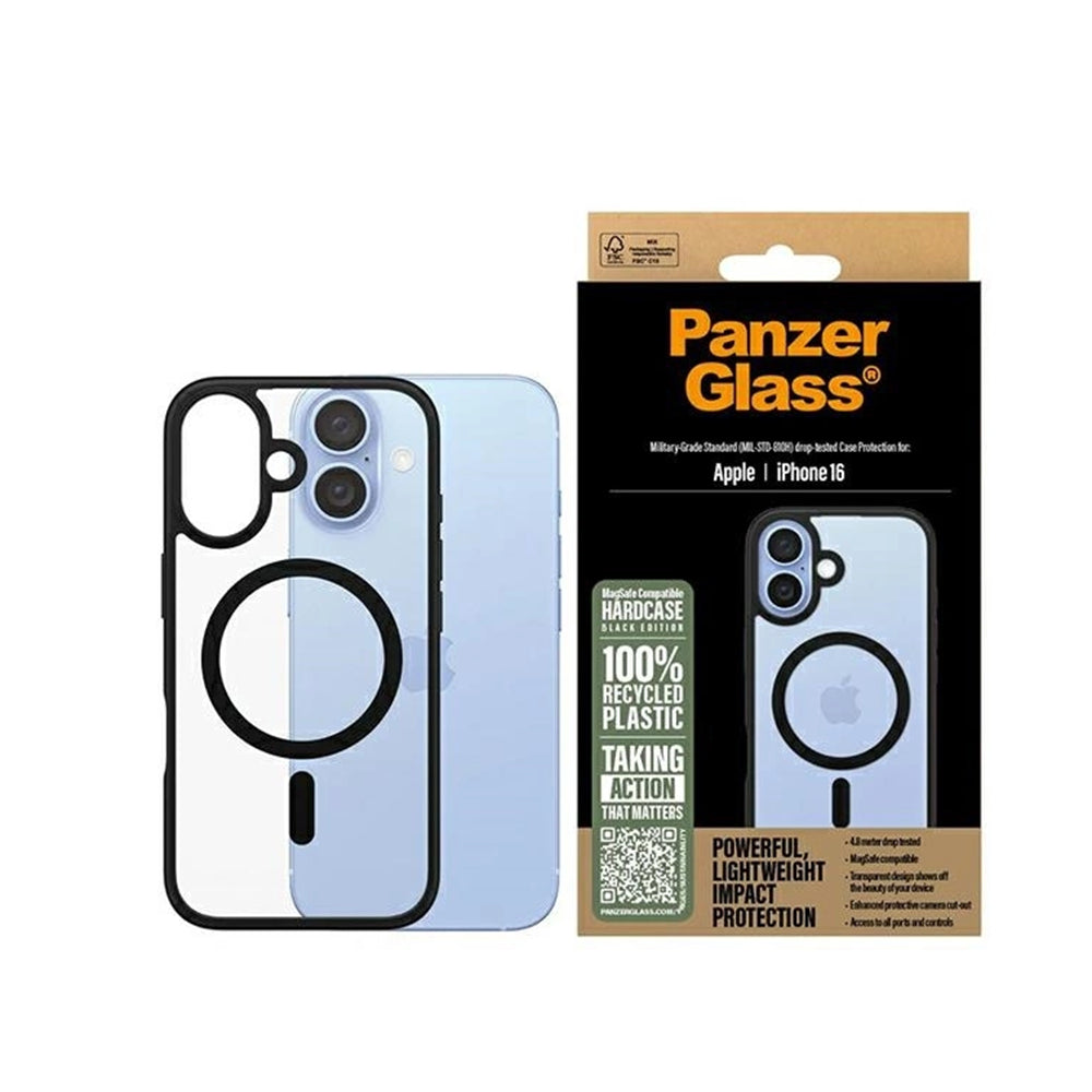 PanzerGlass® - HardCase Black MagSafe & Frame Series - iPhone 16 - Clear