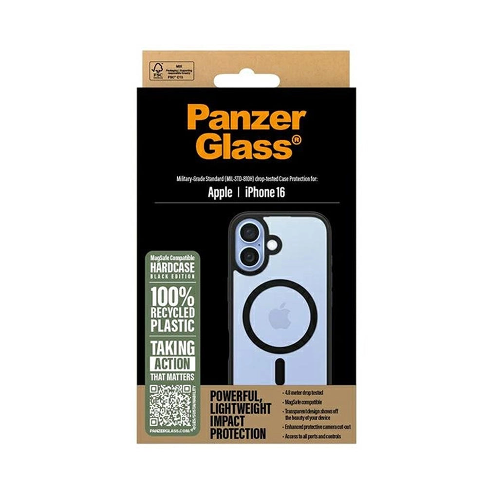 PanzerGlass® - HardCase Black MagSafe & Frame Series - iPhone 16 - Clear