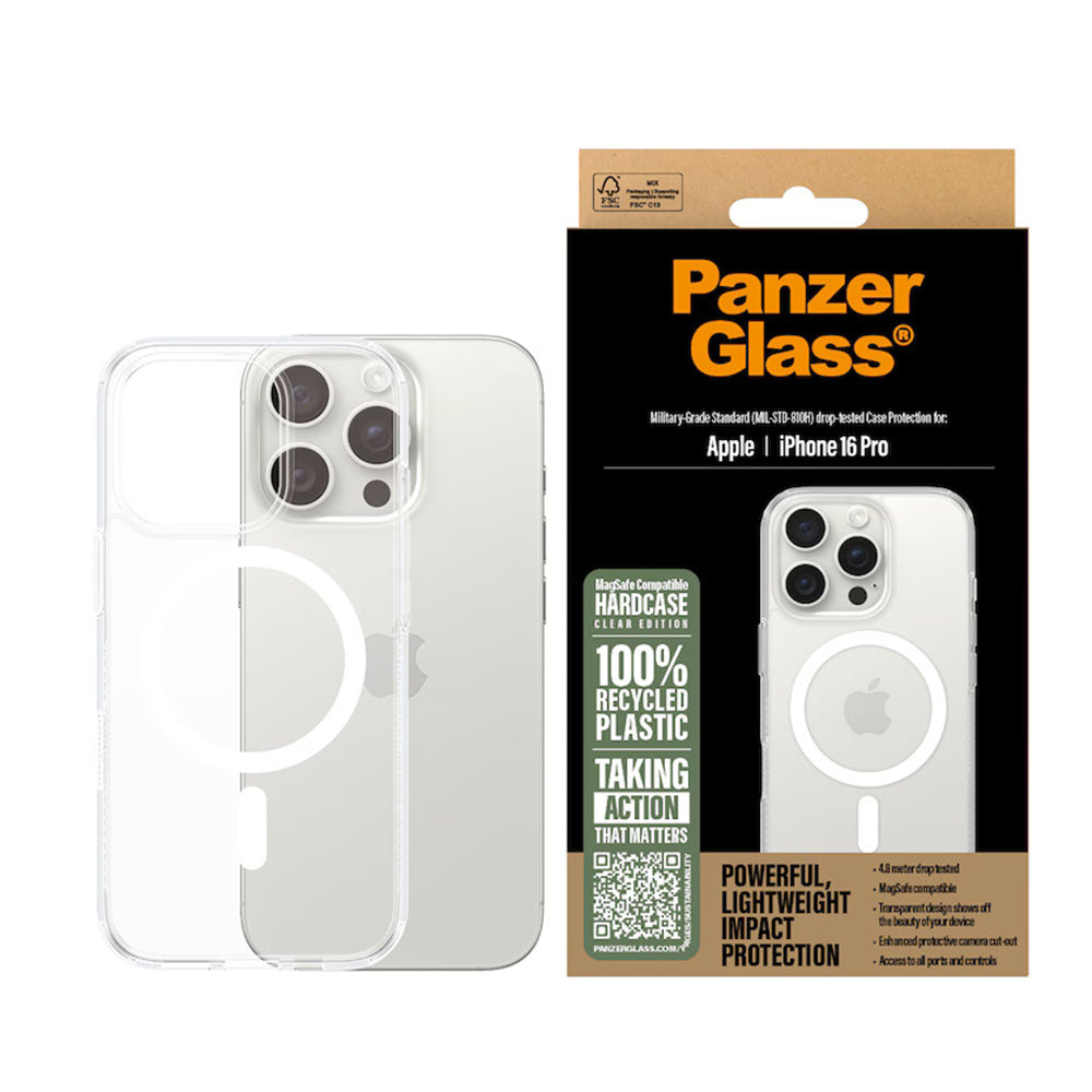 PanzerGlass® - HardCase White MagSafe Series - iPhone 16 Pro - Clear