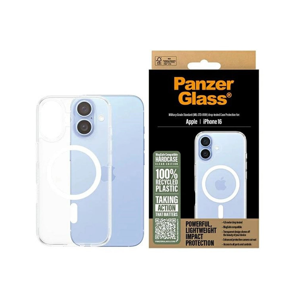 PanzerGlass® - HardCase White MagSafe Series - iPhone 16 - Clear
