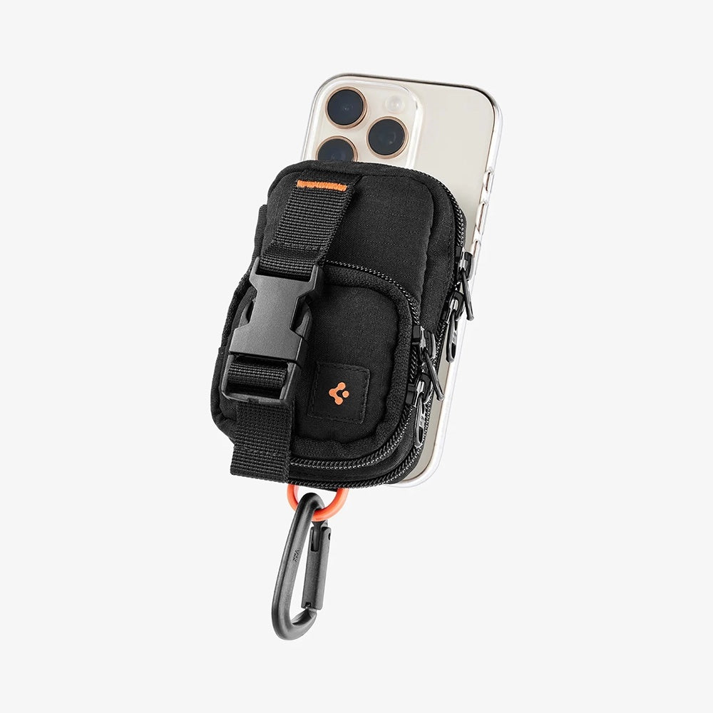 Spigen Suport Spigen Phone Pouch Snap Zip (AFA09338), MagSafe Wallet, Card, AirPods Holder, Organizer, with Belt Holster