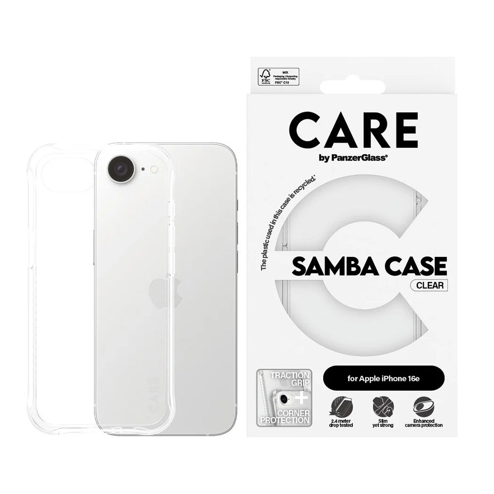PanzerGlass® - CARE Fashionable Case - iPhone 16e / iPhone 17e - Samba Transparent