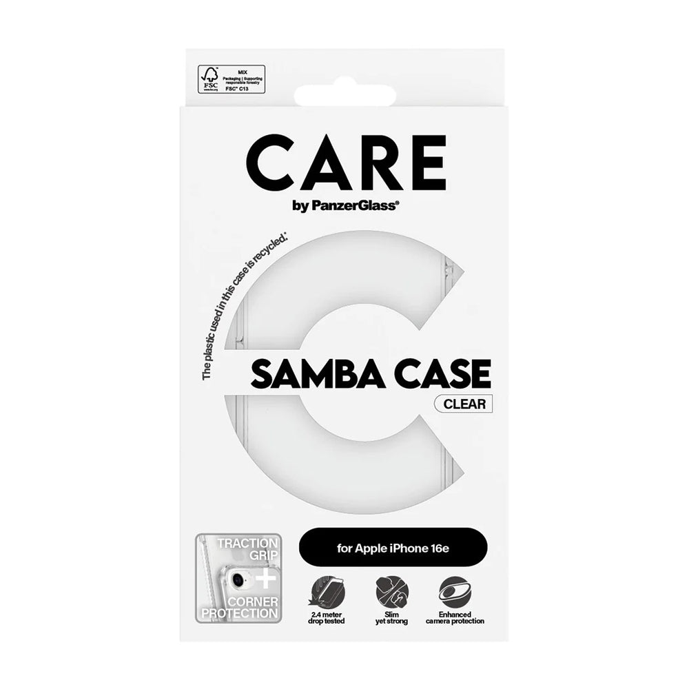 PanzerGlass® - CARE Fashionable Case - iPhone 16e / iPhone 17e - Samba Transparent