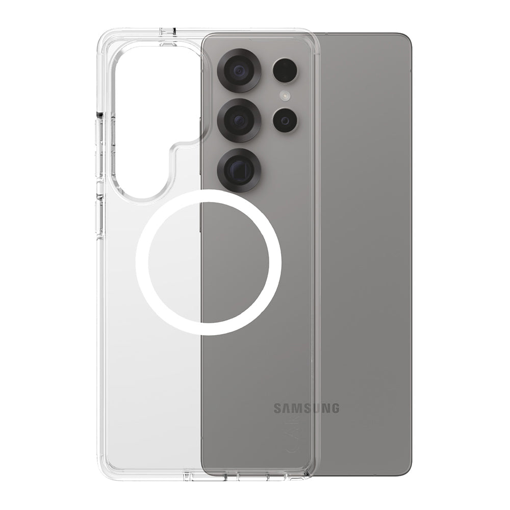 PanzerGlass® - CARE Flagship Urban Combat White Qi Compatible - Samsung Galaxy S25 Ultra - Clear