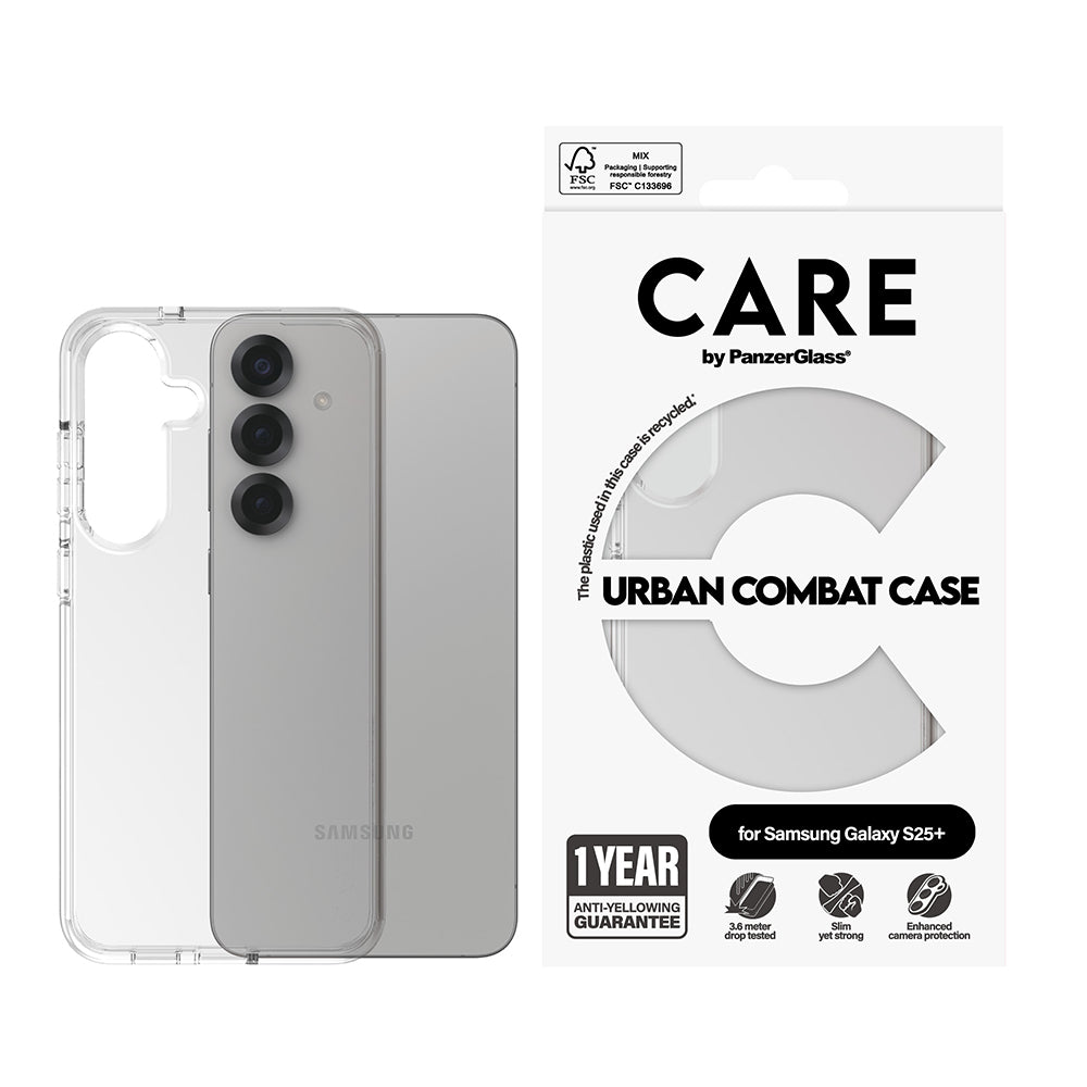 PanzerGlass® - CARE Flagship Urban Combat - Samsung Galaxy S25 Plus - Clear