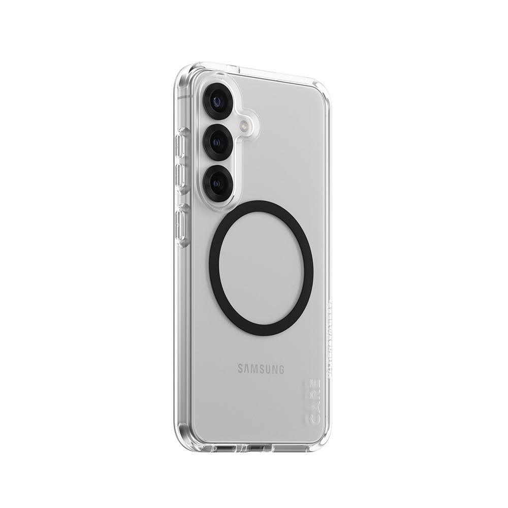 PanzerGlass® - CARE Flagship Urban Combat Black Qi Compatible - Samsung Galaxy S25 - Clear