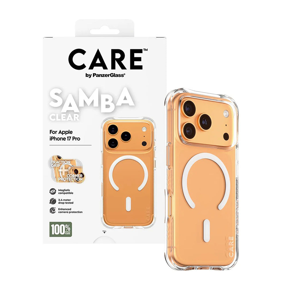 PanzerGlass® - CARE Fashionable Case w. White MagSafe - iPhone 17 Pro - Transparent