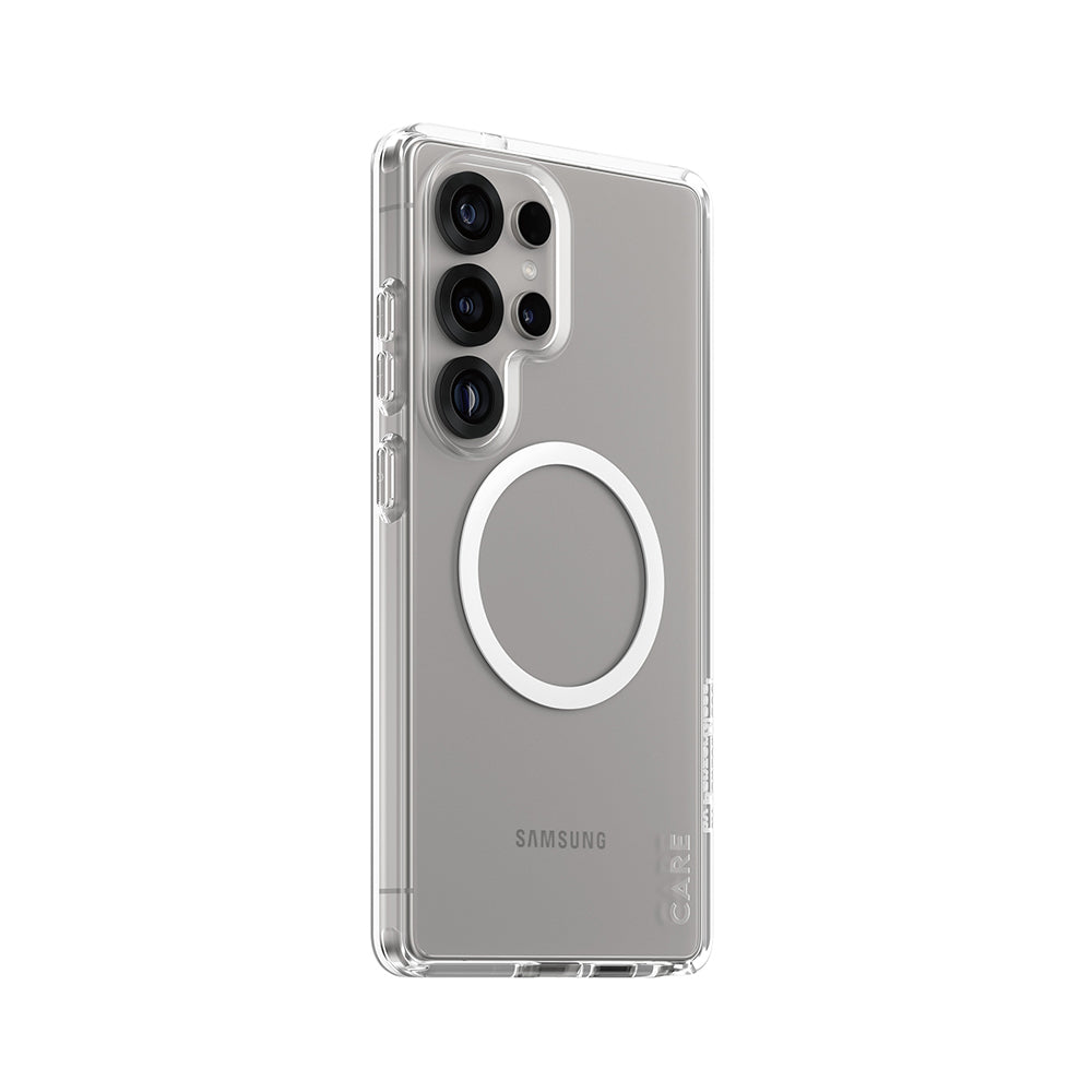 PanzerGlass® - CARE Flagship Urban Combat White Qi Compatible - Samsung Galaxy S25 Ultra - Clear