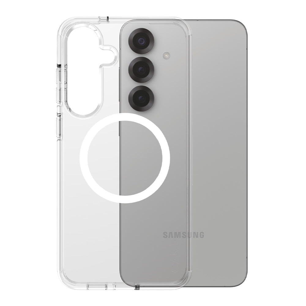 PanzerGlass® - CARE Flagship Urban Combat White Qi Compatible - Samsung Galaxy S25 Plus - Clear