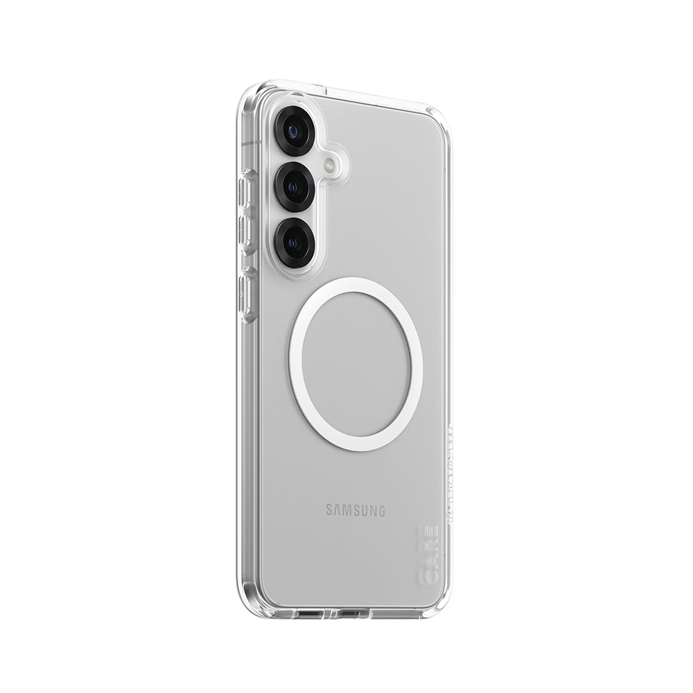 PanzerGlass® - CARE Flagship Urban Combat White Qi Compatible - Samsung Galaxy S25 Plus - Clear