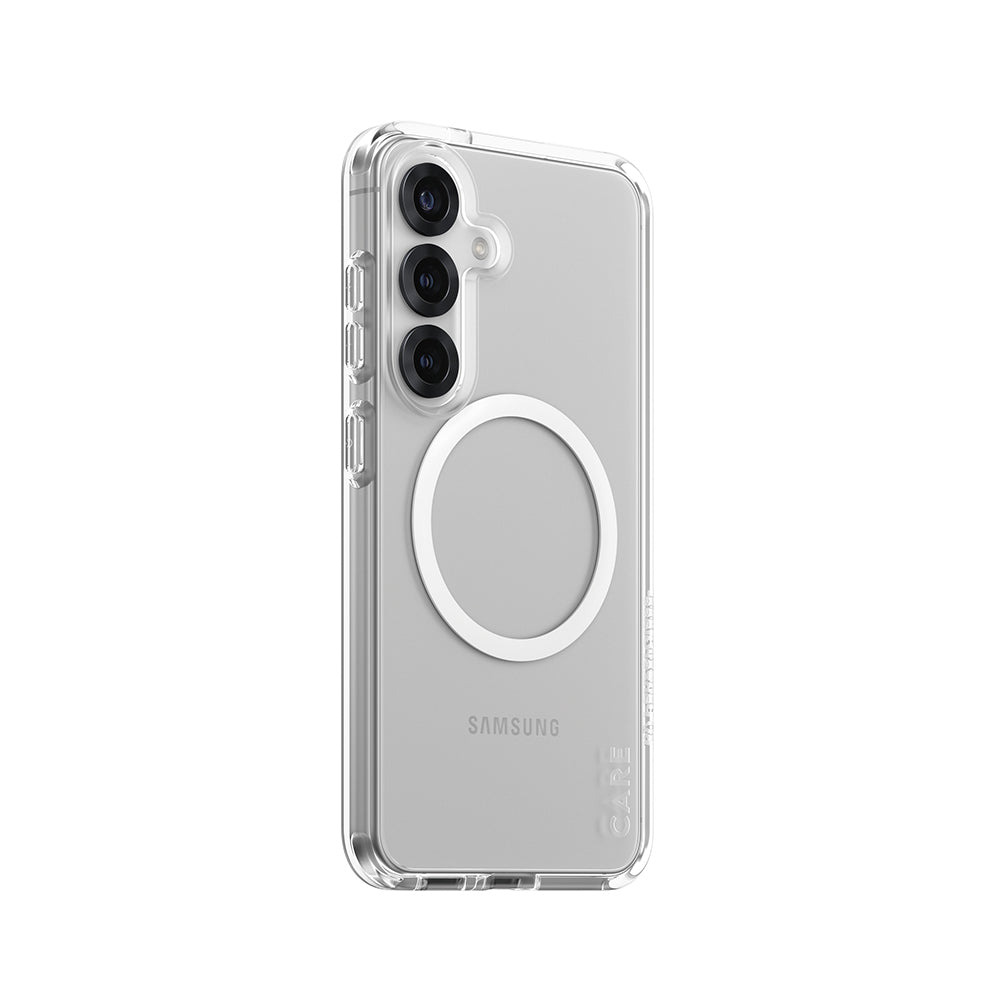 PanzerGlass® - CARE Flagship Urban Combat White Qi Compatible - Samsung Galaxy S25 - Clear