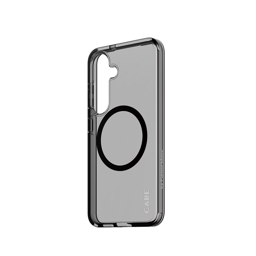 PanzerGlass® - CARE Flagship Urban Combat Black Qi Compatible - Samsung Galaxy S25 - Smokey