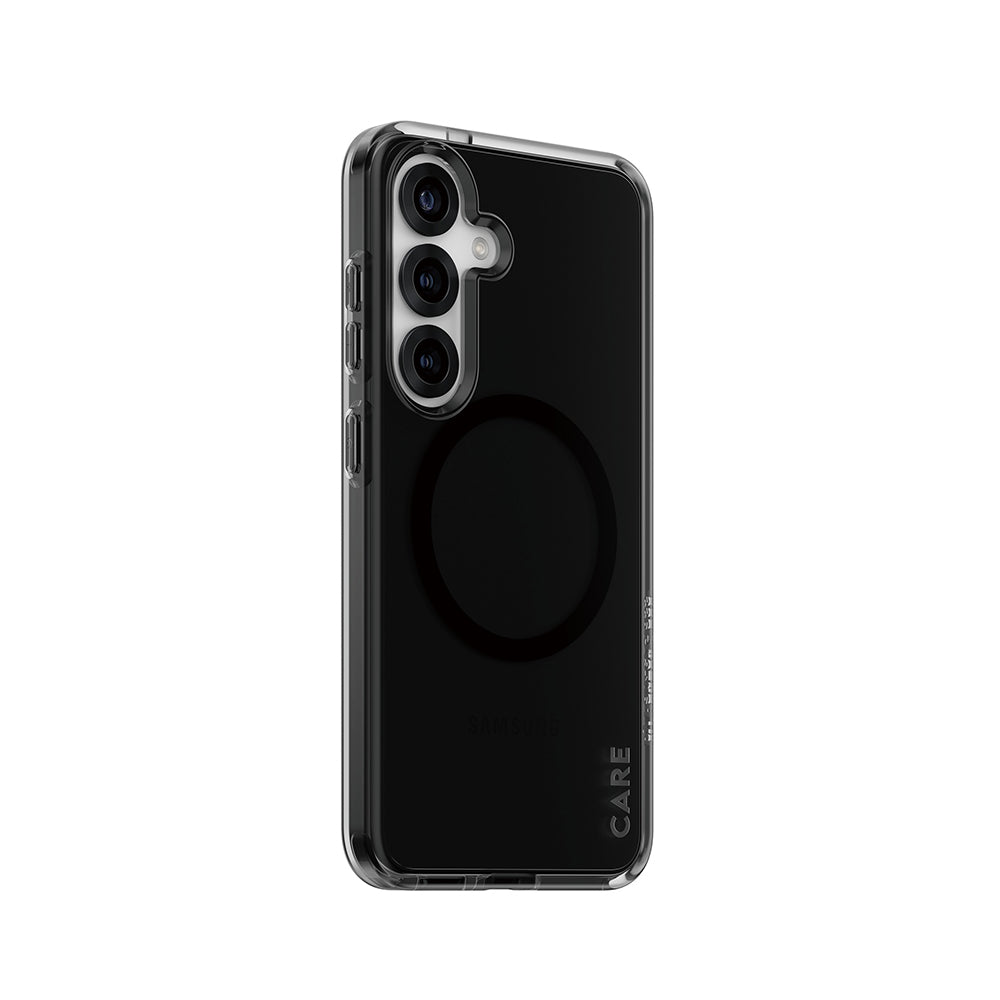 PanzerGlass® - CARE Flagship Urban Combat Black Qi Compatible - Samsung Galaxy S25 - Smokey