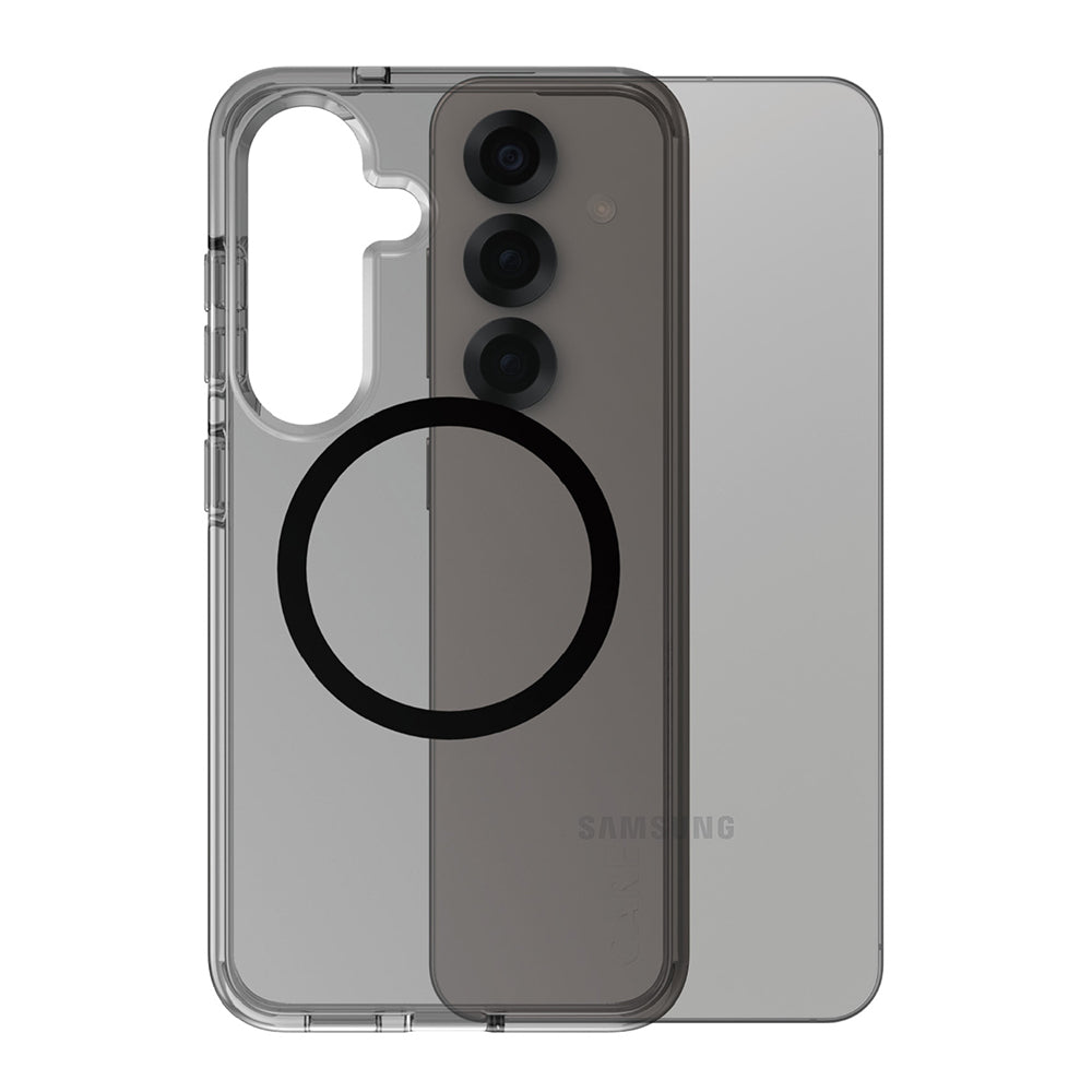 PanzerGlass® - CARE Flagship Urban Combat Black Qi Compatible - Samsung Galaxy S25 - Smokey
