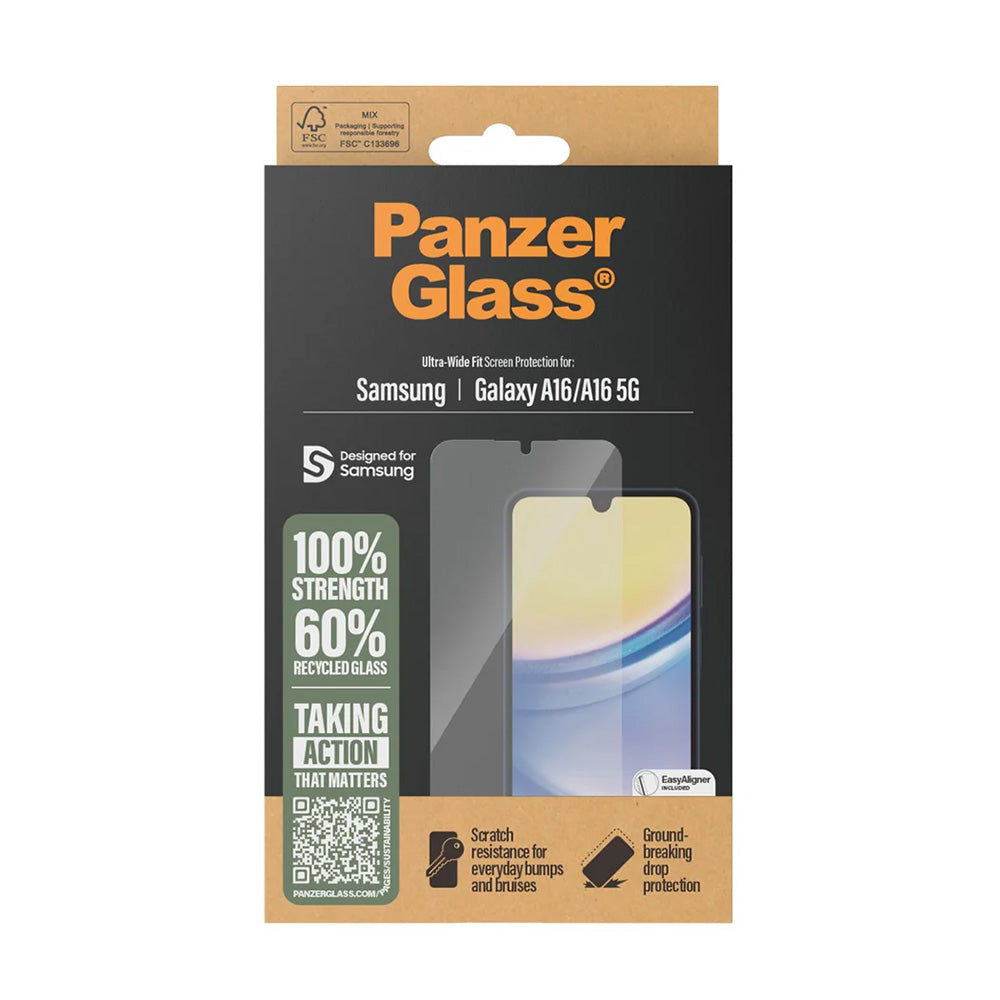 PanzerGlass® - Ultra-Wide Fit Screen Protector w. EasyAligner - Samsung Galaxy A16 4G / A16 5G - Clear