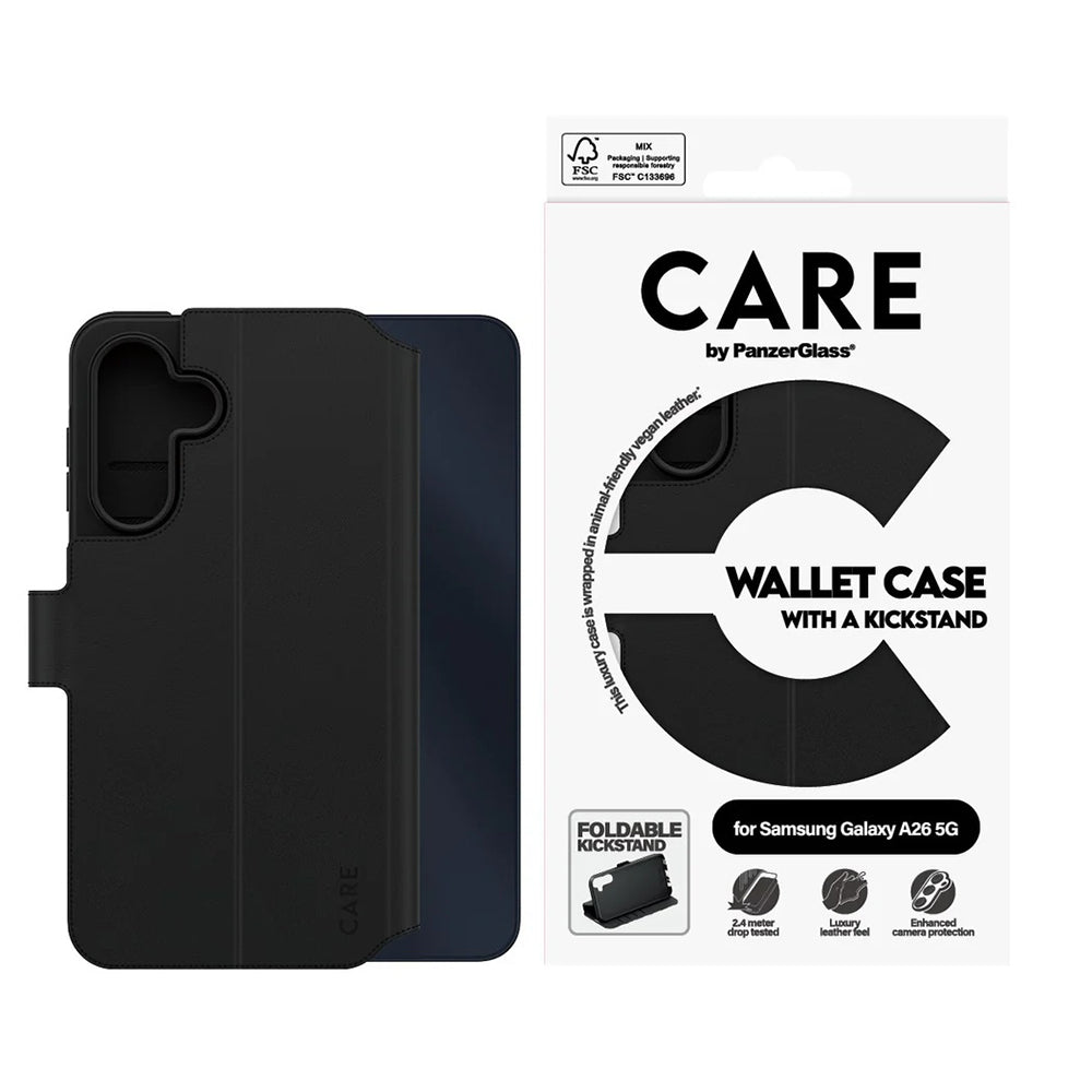 PanzerGlass® - CARE Feature Kickstand Wallet Case - Samsung Galaxy A26 5G - Black