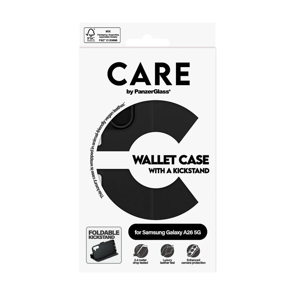 PanzerGlass® - CARE Feature Kickstand Wallet Case - Samsung Galaxy A26 5G - Black