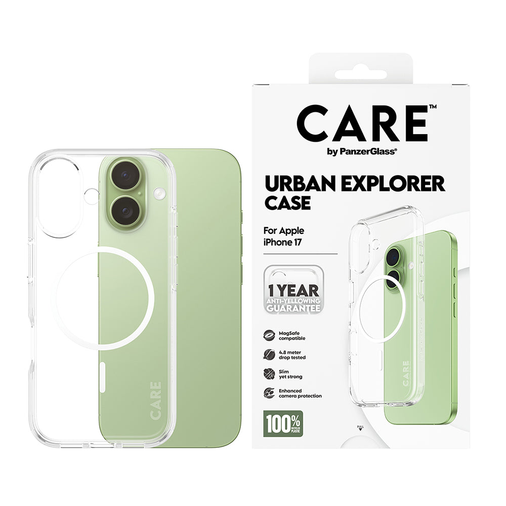 PanzerGlass® - CARE Flagship Urban Explorer White MagSafe - iPhone 17 - Clear