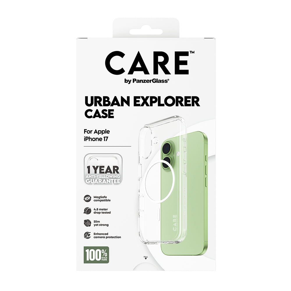 PanzerGlass® - CARE Flagship Urban Explorer White MagSafe - iPhone 17 - Clear