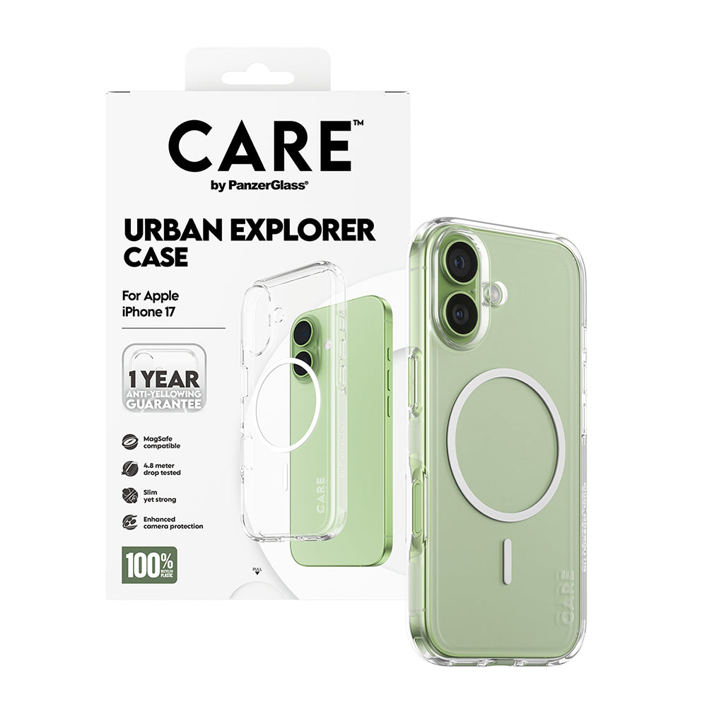 PanzerGlass® - CARE Flagship Urban Explorer White MagSafe - iPhone 17 - Clear