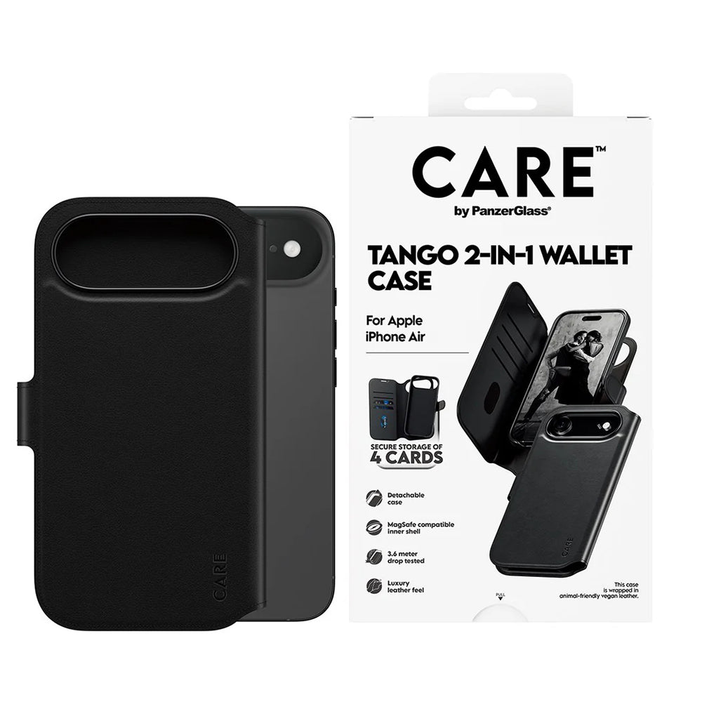 PanzerGlass® - CARE Feature MagSafe Case Tango Two-in-One Wallet - iPhone 17 Air - Black