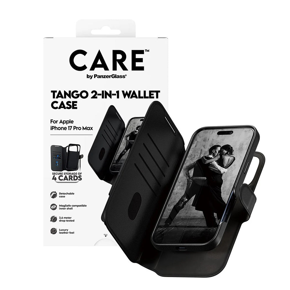 PanzerGlass® - CARE Feature MagSafe Case Tango Two-in-One Wallet - iPhone 17 Pro Max - Black