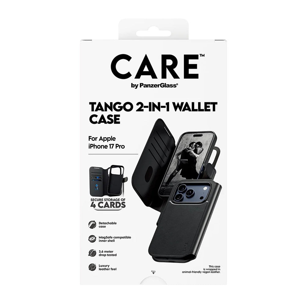 PanzerGlass® - CARE Feature MagSafe Case Tango Two-in-One Wallet - iPhone 17 Pro - Black