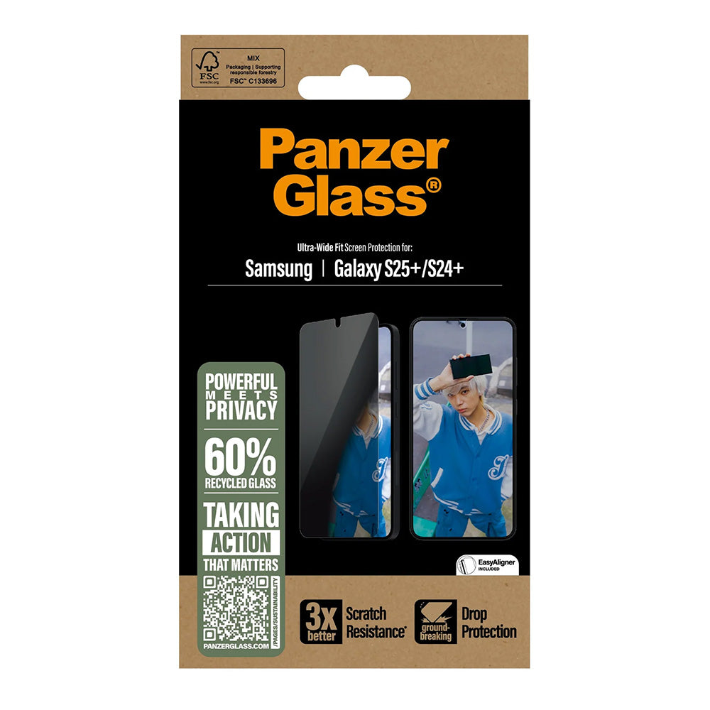 PanzerGlass® - Ultra-Wide Fit Privacy Screen Protector - Samsung Galaxy S25 Plus / S24 Plus - Clear
