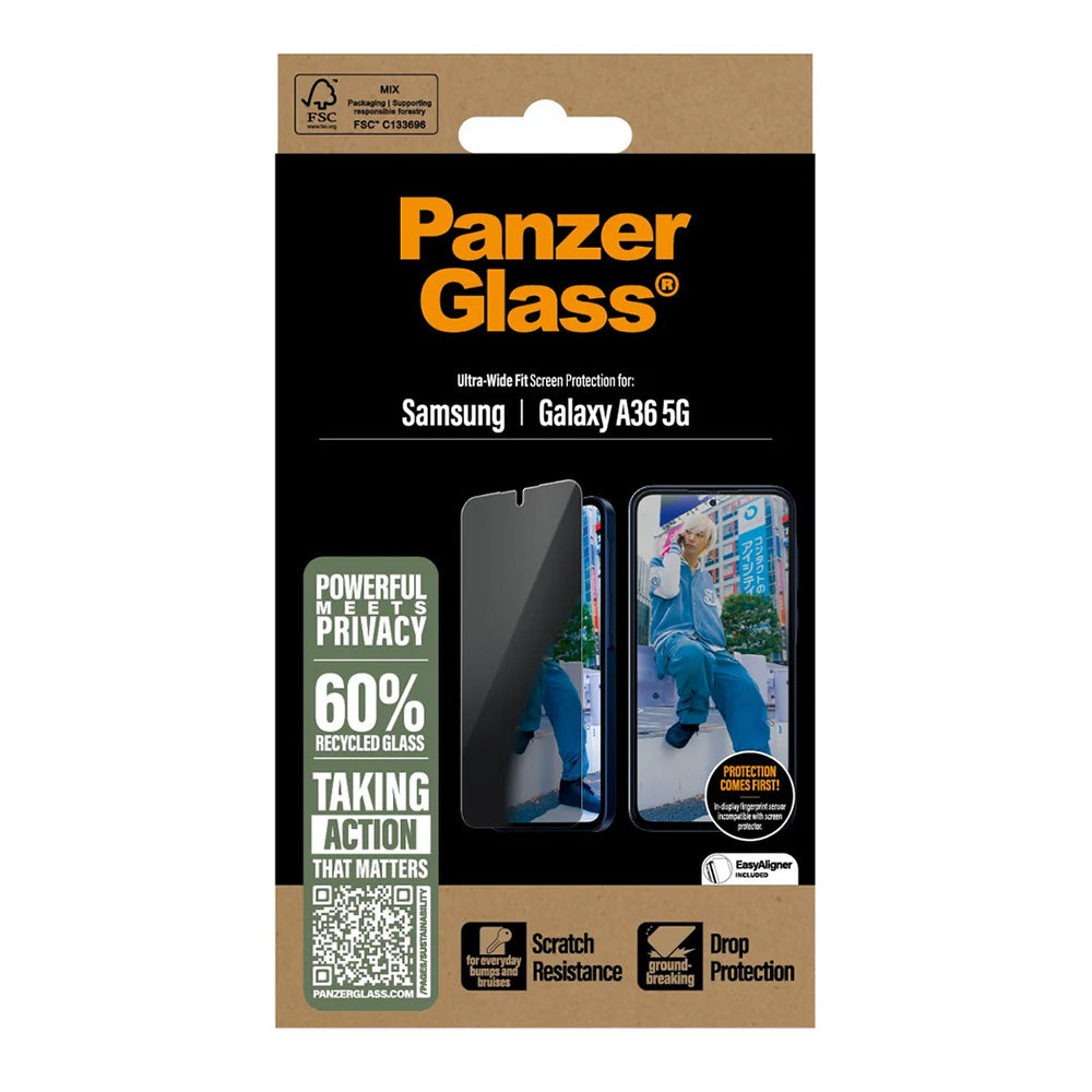 PanzerGlass® - Ultra-Wide Fit Privacy Screen Protector - Samsung Galaxy A36 5G - Clear