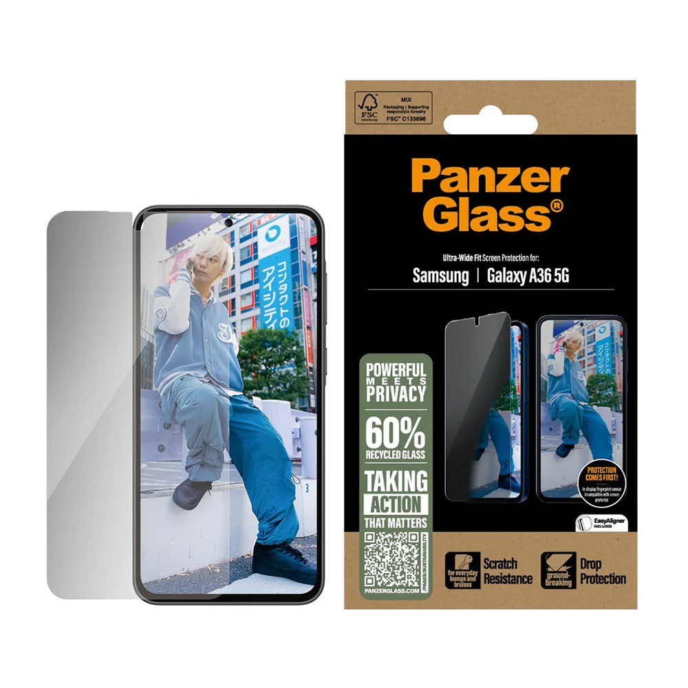 PanzerGlass® - Ultra-Wide Fit Privacy Screen Protector - Samsung Galaxy A36 5G - Clear