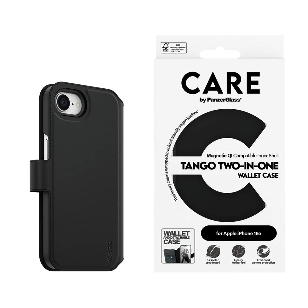 PanzerGlass® - CARE Feature Case Tango Two-in-One Wallet - iPhone 16e / iPhone 17e - Black