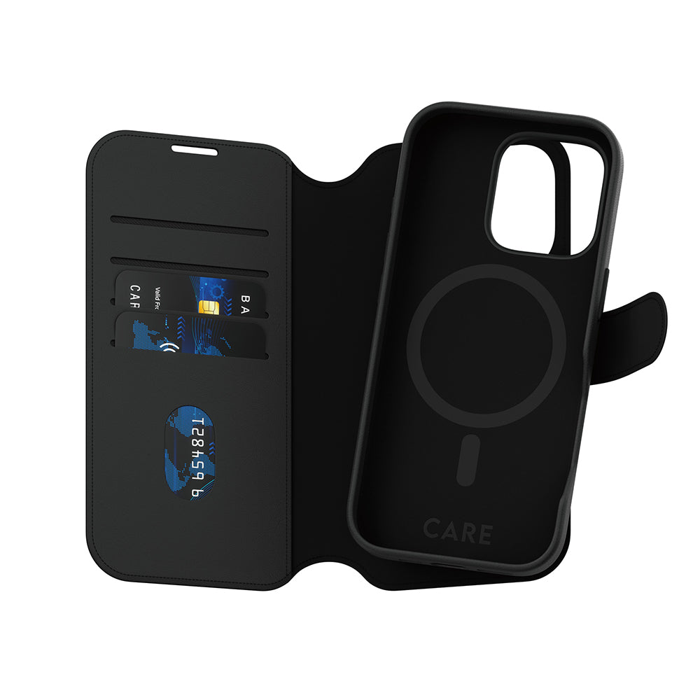 PanzerGlass® - CARE Feature MagSafe Case Tango Two-in-One Wallet - iPhone 16 Pro - Black