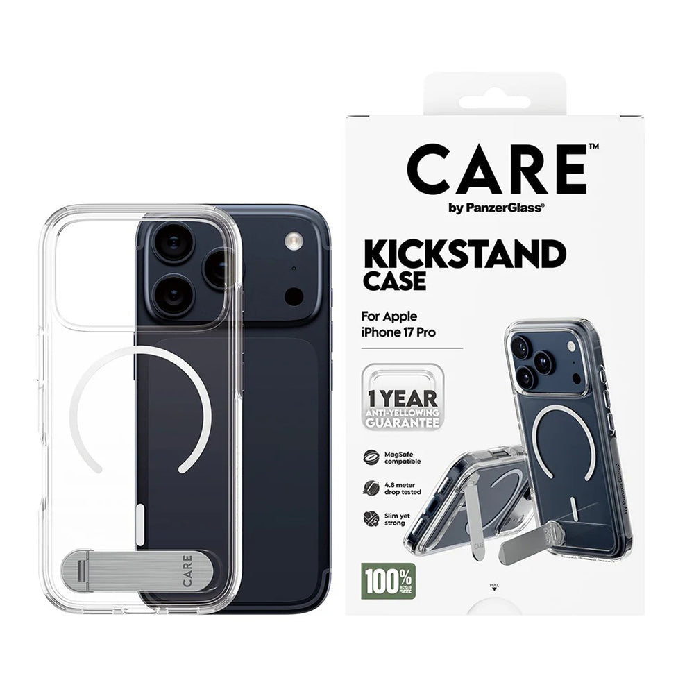 PanzerGlass® - CARE Feature Kickstand MagSafe - iPhone 17 Pro - Clear