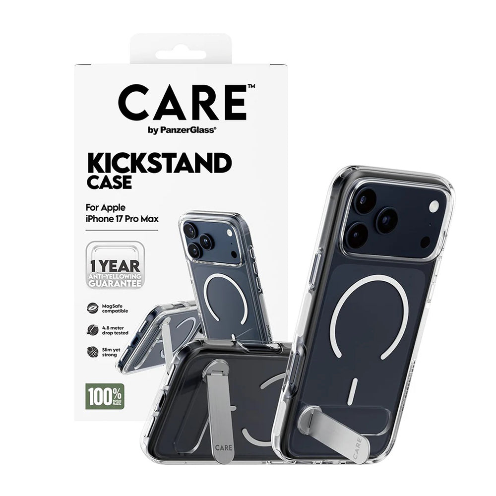 PanzerGlass® - CARE Feature Kickstand MagSafe - iPhone 17 Pro Max - Clear