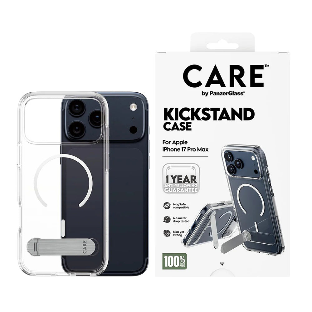 PanzerGlass® - CARE Feature Kickstand MagSafe - iPhone 17 Pro Max - Clear
