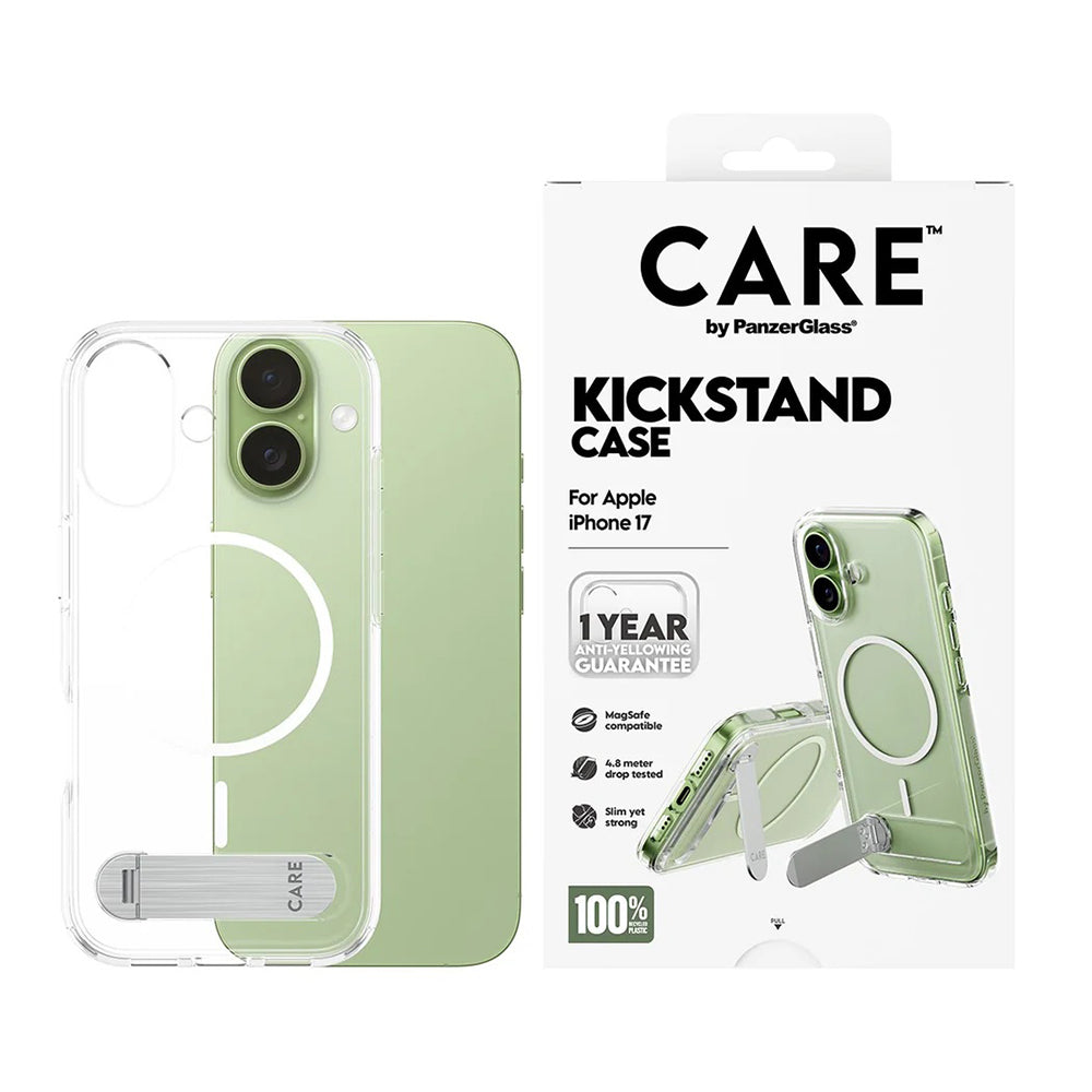 PanzerGlass® - CARE Feature Kickstand MagSafe - iPhone 17 - Clear