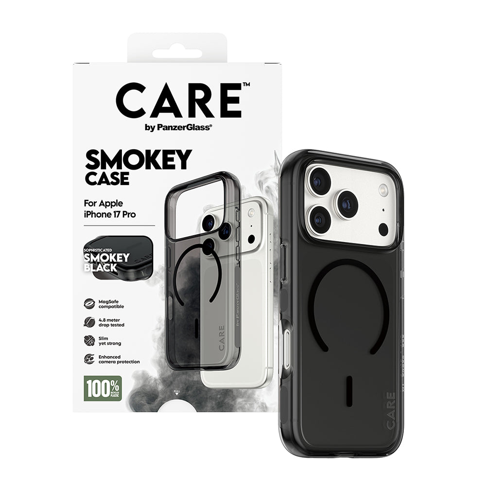 PanzerGlass® - CARE Flagship Urban Explorer Black MagSafe - iPhone 17 Pro - Smokey