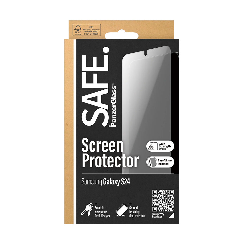 PanzerGlass® - SAFE. Ultra-Wide Fit Screen Protector w. EasyAligner - Samsung Galaxy S24 - Clear