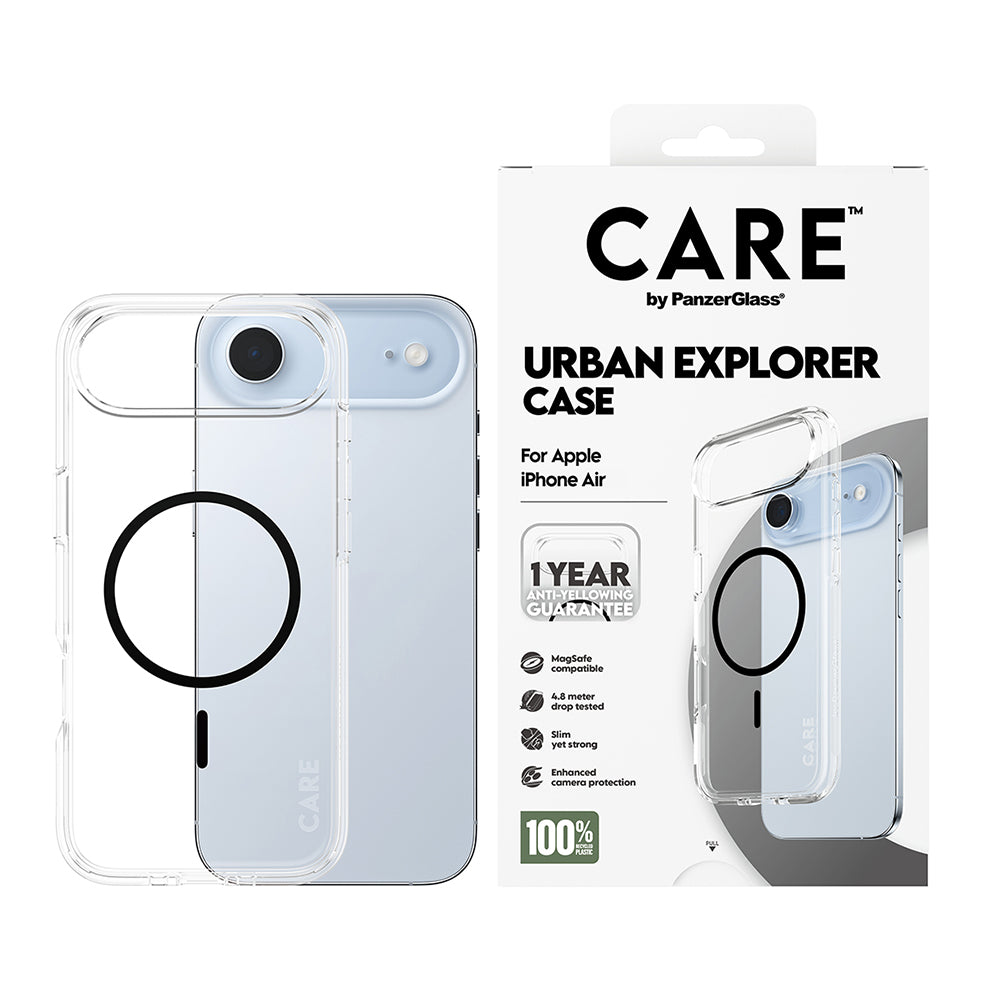 PanzerGlass® - CARE Flagship Urban Explorer Black MagSafe - iPhone 17 Air - Clear