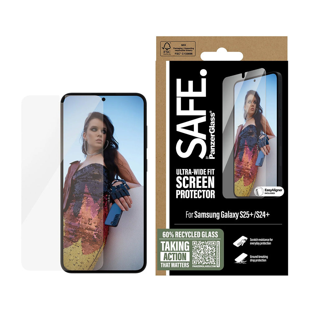 PanzerGlass® - SAFE. Ultra-Wide Fit Screen Protector w. Aligner - Samsung Galaxy S25 Plus / S24 Plus - Clear