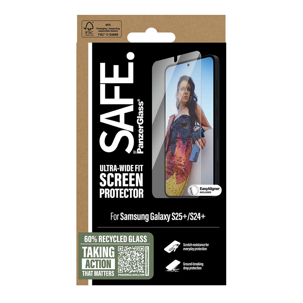 PanzerGlass® - SAFE. Ultra-Wide Fit Screen Protector w. Aligner - Samsung Galaxy S25 Plus / S24 Plus - Clear
