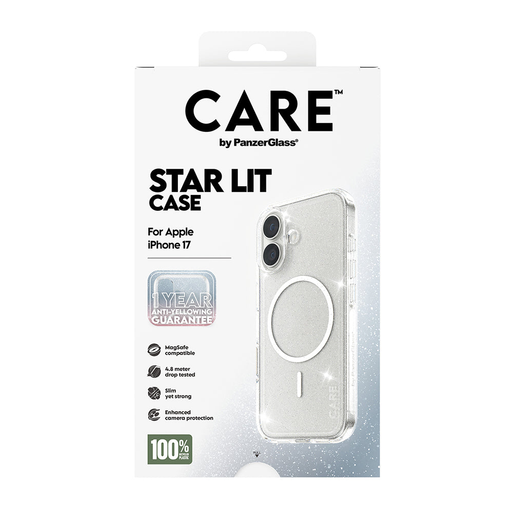 PanzerGlass® - CARE Flagship Urban Explorer Star Lit White MagSafe - iPhone 17 - Clear